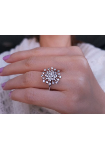 Pırlanta Taşlı Büyük Kar Tanesi Yüzük 0403R0014 indirimleri