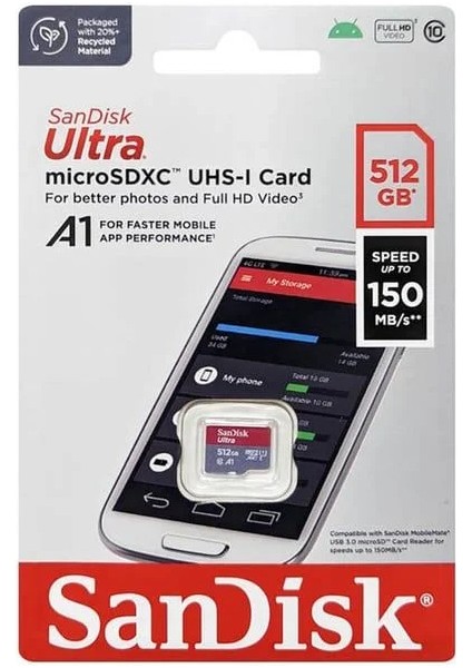 Ultra 512GB 150MB/S Microsdxc Uhs-I Hafıza Kartı SDSQUAC-512G-GN6MN