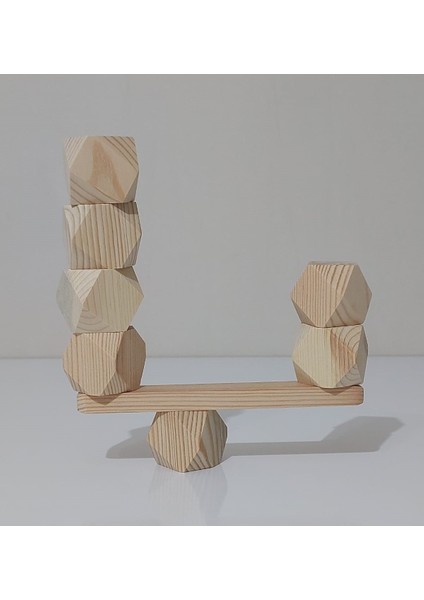 Wood Blocks Ahşap Denge Blokları Montessori Waldorf Eğitimi 7 Li Set