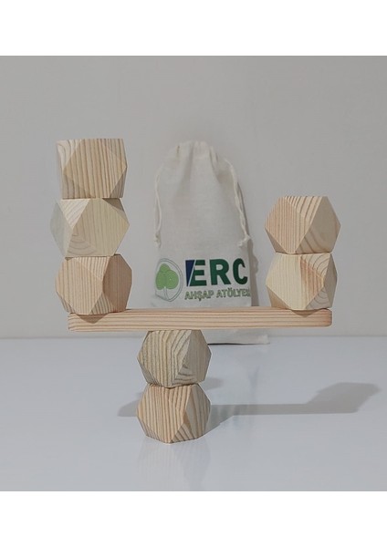 Wood Blocks Ahşap Denge Blokları Montessori Waldorf Eğitimi 7 Li Set