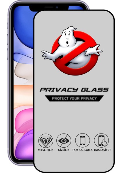 Apple iPhone 11 Tam Kaplayan Gizli Hayalet Temperli Ekran Koruyucu Cam