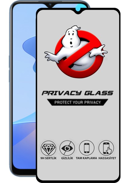 Oppo A16 Tam Kaplayan Gizli Hayalet Temperli Ekran Koruyucu Cam