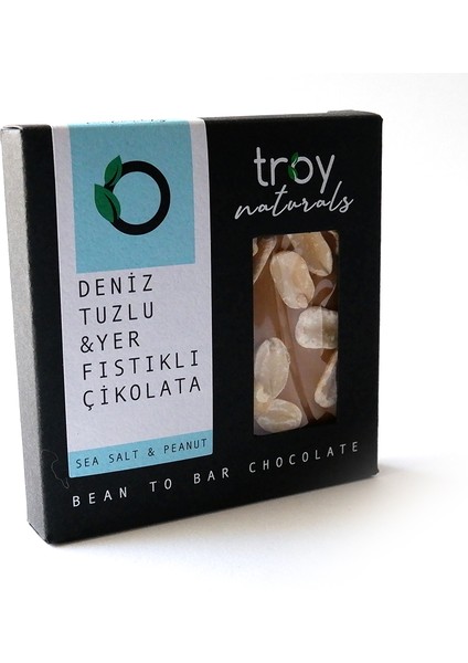 Troy Naturals Deniz Tuzlu; Yer Fıstıklı Çikolata