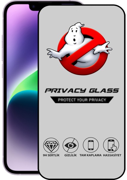 Apple iPhone 14 Tam Kaplayan Gizli Hayalet Temperli Ekran Koruyucu Cam