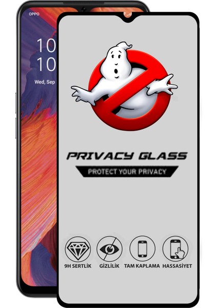 Oppo A73 Tam Kaplayan Gizli Hayalet Temperli Ekran Koruyucu Cam
