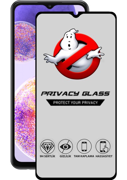 Samsung Galaxy A23 Tam Kaplayan Gizli Hayalet Temperli Ekran Koruyucu Cam