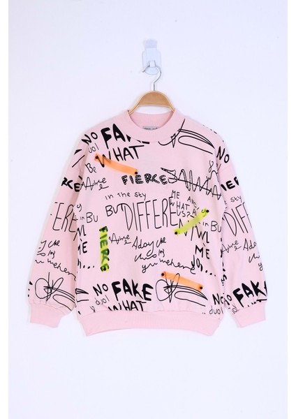 Toontoy Kız Çocuk Neon Şerit Detaylı Baskılı Sweatshirt fiyatları