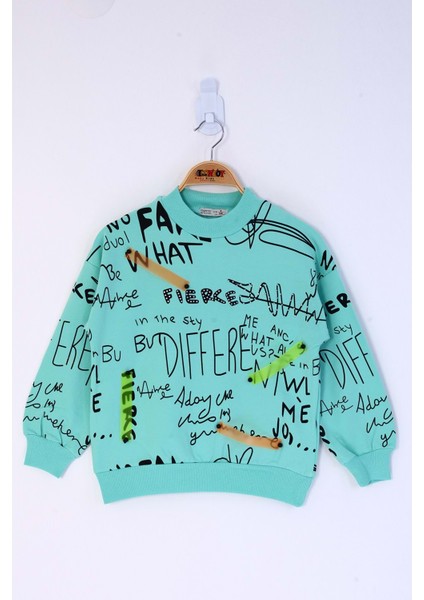 Toontoy Kız Çocuk Neon Şerit Detaylı Baskılı Sweatshirt modelleri