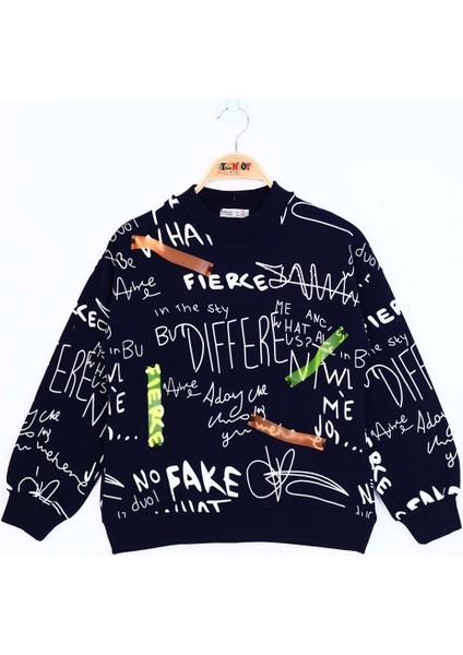 Toontoy Kız Çocuk Neon Şerit Detaylı Baskılı Sweatshirt indirimleri
