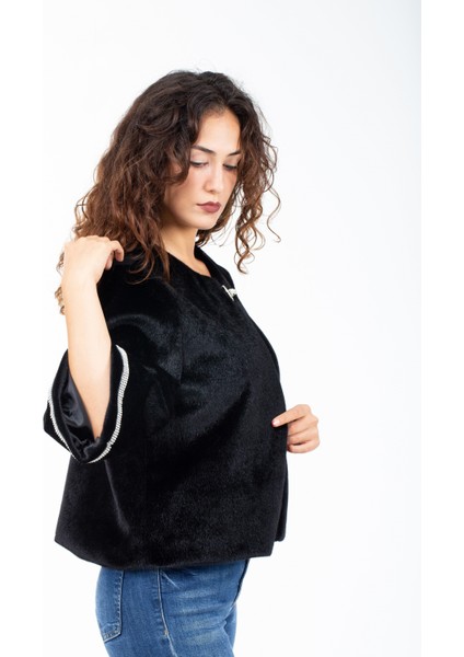 Taşlı Tay Tüyü Ithal Broşlu Gelin Abiye Kürk Bolero fiyatları