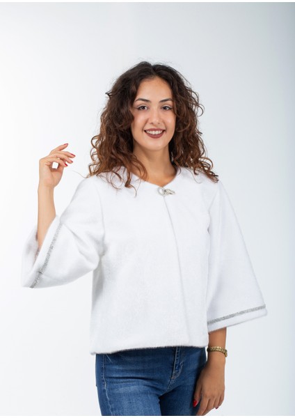 Taşlı Tay Tüyü Ithal Broşlu Gelin Abiye Kürk Bolero modelleri