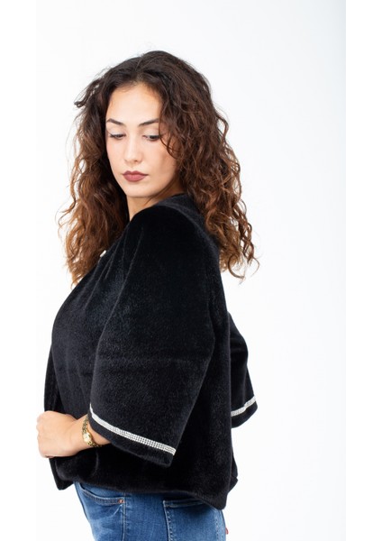 Taşlı Tay Tüyü Ithal Broşlu Gelin Abiye Kürk Bolero modelleri