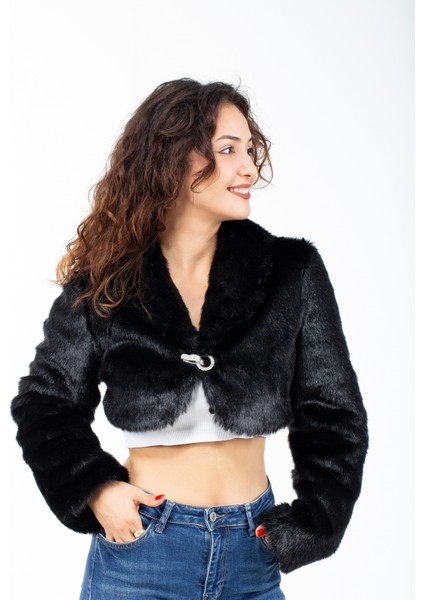 Uzun Kollu Ithal Broşlu Şal Yaka Gelin Abiye Kürk Bolero fiyatları