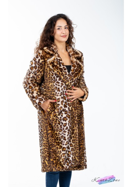 Yeni Sezon Ingiliz Yaka Kadın Kürk Leopar Manto fiyatları