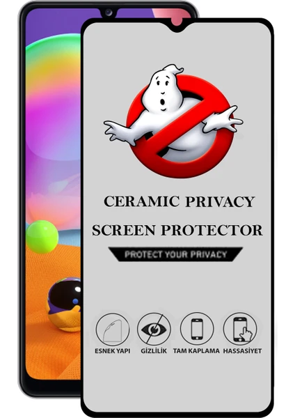 Caseart Samsung Galaxy A31 Görünmez Tam Kaplayan Seramik Ekran Koruyucu Esnek Cam