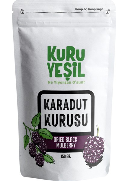 Kuru Yeşil Karadut Kurusu, Dried Black Mulberry,şeker Ilavesiz, Healthy Snack, Atıştırmalık , 150 Gr,