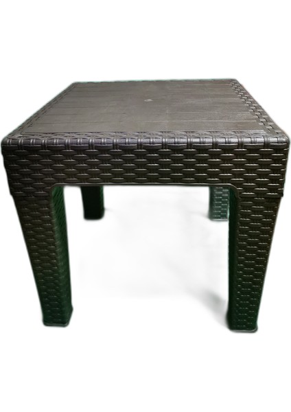 Rattan Sehpa 45 x 45 cm cm Bahçe Balkon ve Teras Mobilyası Kahverengi 6 Adet