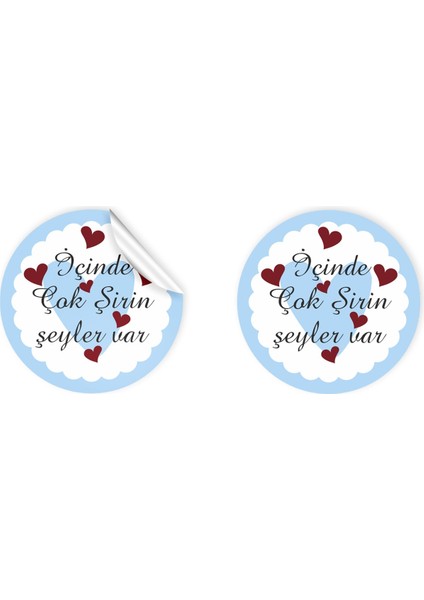 Anka Design Kuşe Sticker 4x4 cm 36 Adet - Içinde Çok Şirin Şeyler Var -