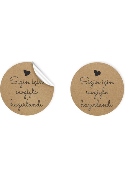 Anka Design Kuşe Sticker (4X4CM) 36 Adet - Sizin Için Sevgiyle Hazırlandı -