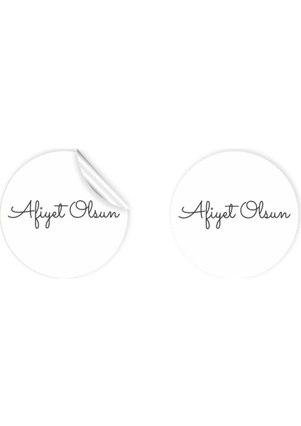 Anka Design Kuşe Sticker (4X4CM) 36 Adet - Afiyet Olsun -