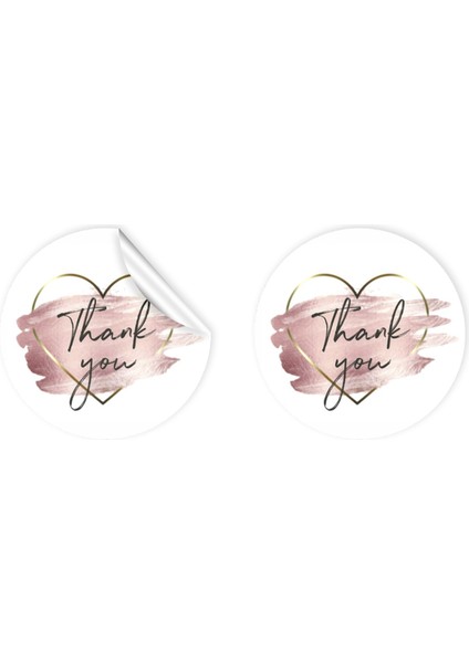 Anka Design Kuşe Sticker (4X4CM) 36 Adet - Thank You -