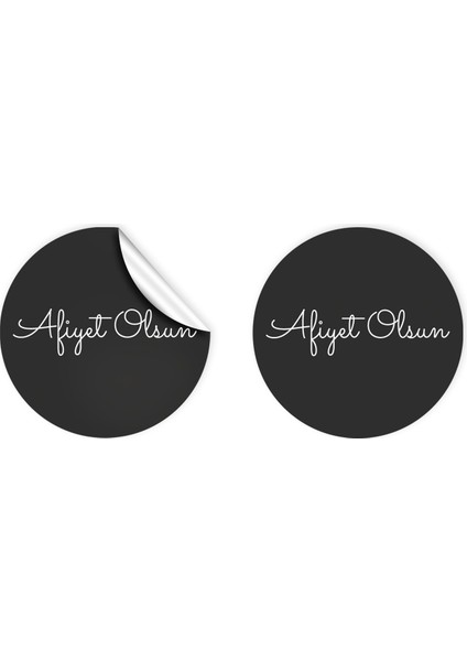 Anka Design Kuşe Sticker (4X4CM) 36 Adet - Afiyet Olsun -