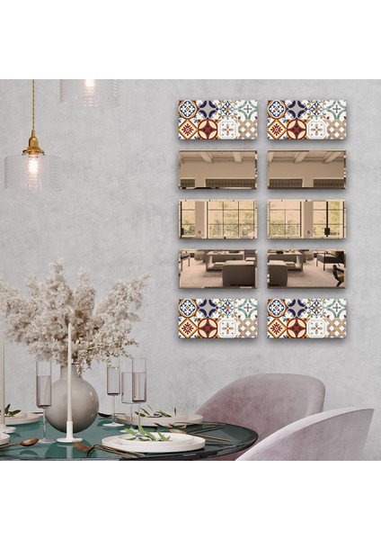 Dekor Camı | Çini Desen Cam ve Ayna | 10'lu Takım | 12,5cm x 25CM fiyatları