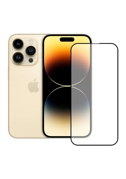 Apple iPhone 14 Pro Max Uyumlu Tam Kaplayan Ekran Koruyucu - 9d Nano Darbe Emici Temperli Kırılmaz Cam