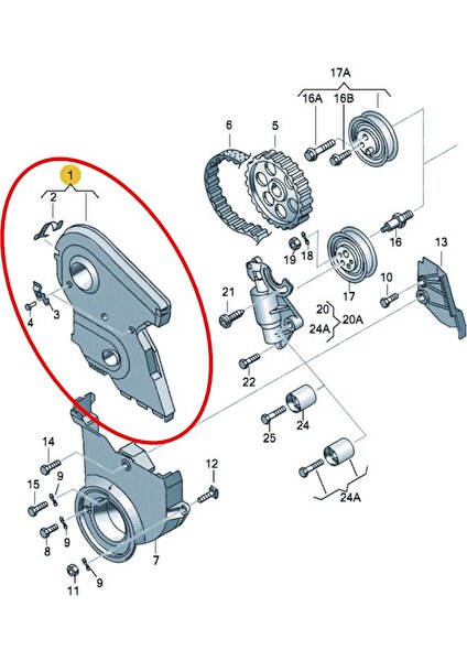 Vw Passat B5 1997-2000 1.8 Adr Apt Motor Triger Üst Kapağı 058109107B