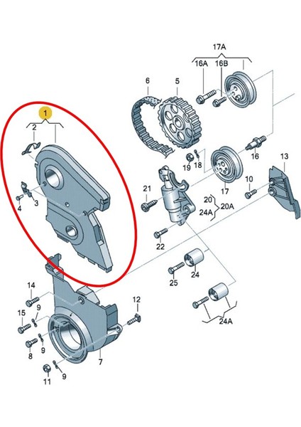 Audi A4 1995-2001 1.8 Adr Apt Motor Triger Üst Kapağı 058109107B