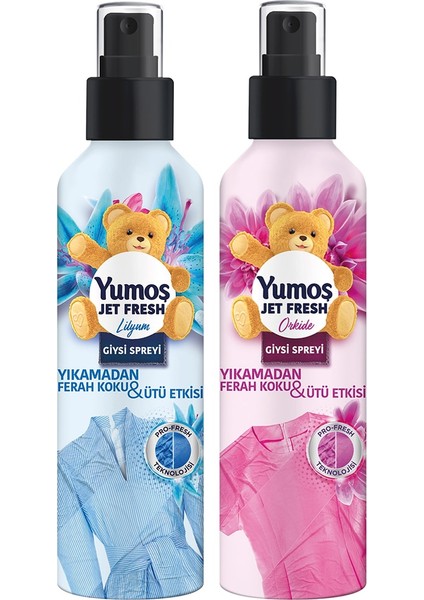 Jet Fresh Ütü Etkisi Giysi Spreyi Orkide ve Lilyum 2 x 200 ml