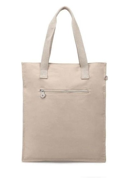 Büyük Boy Krinkıl Kumaş Omuz Çantası BC 3076 - Bej fiyatları