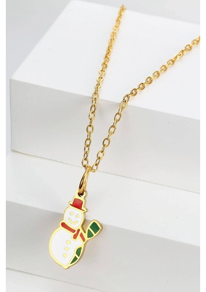 Yılbaşı Kolye Kardan Adam Charm Sallantılı Kolye