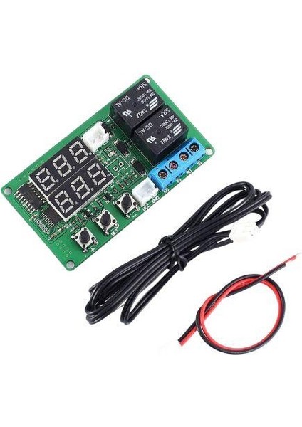 5V 2 Kanal Röle Çıkışlı Dijital Termostat - Kırmızı/yeşil