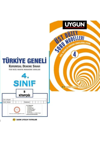 Sadık Uygun Yayınları 4. Sınıf Üst Düzey Soru Modelleri + Kurumsal Deneme Sınavı