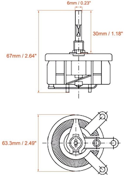 500R 50W Bc1 Reosta Direnç - Potansiyometre