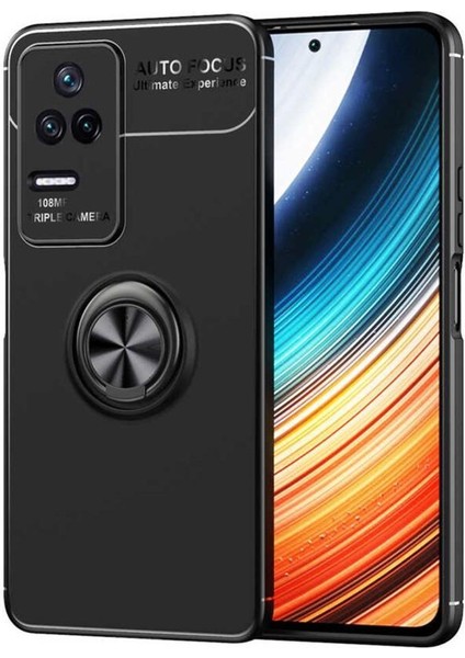 Xiaomi Poco F4 Kılıf Standlı Yüzüklü Manyetik Silikon