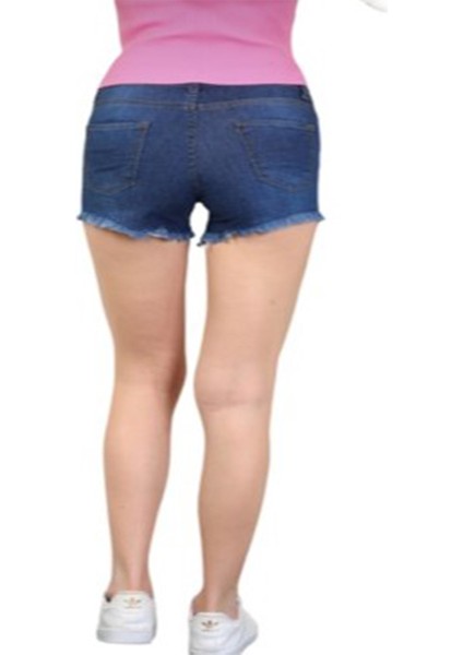 Kadın Mavi Düşük Bel Yırtık Detay Pascucci Denim Kot Şort fırsatları