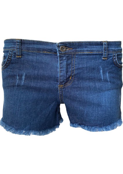 Kadın Mavi Düşük Bel Yırtık Detay Pascucci Denim Kot Şort indirimleri