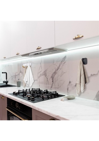 Buffer® Pratik Kolay Vida Gerektirmeyen Çok Amaçlı Mutfak Banyo Askısı 5 Kancalı Iz Bırakmadan Sökülebilen Dekoratif Organizer