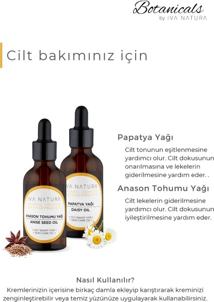 Doğal Cilt ve Saç Bakım Yağı Seti - Papatya, Argan, Adaçayı, Anason