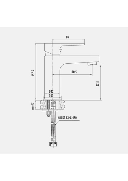SR1500 Sharp Lavabo Armatürü