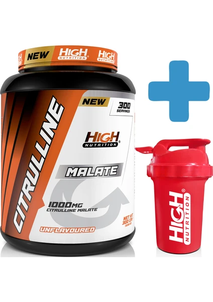 Nutrition  Pure L Citruline L Sitrulin Citrulin Citrulline Malate 300g - 300 Servis + Shaker