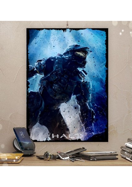 Halo Gamer Tasarım 50X70CM Hediyelik Dekoratif 8mm Ahşap Tablo