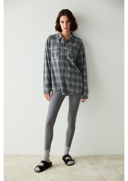 Beige Checked Pijama Üstü fiyatları