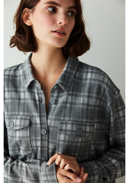 Beige Checked Pijama Üstü indirimleri