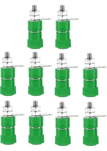 4mm Muz Soketi Kaplama Bağlama Direk Konnektörü Yeşil