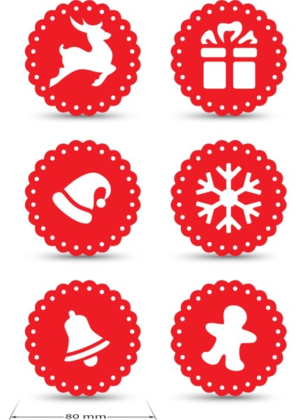 Yılbaşı Temali -1 Dantel Kenar Desenli Kırmızı Keçe Bardak Altlığı 6'lı Takım fiyatları