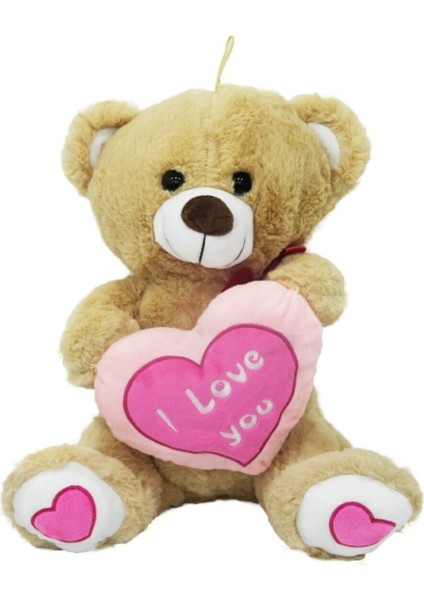 Kalp Tutan Oturan Peluş Ayı 35 cm