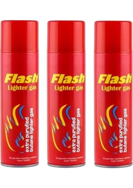 3 Adet Flash Çakmak Gazı 270 ml